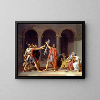 Le Serment des Horaces - Jacques Louis David — inramlat konstverk på väggen