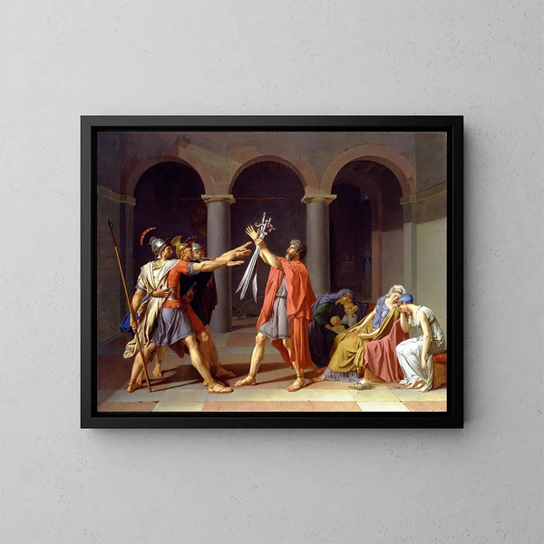 Le Serment des Horaces - Jacques Louis David — inramlat konstverk på väggen