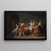 La mort de Socrate - Jacques Louis David — inramlat konstverk på väggen