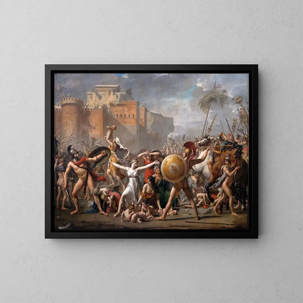 L'Intervention des Sabines - Jacques Louis David — inramlat konstverk på väggen
