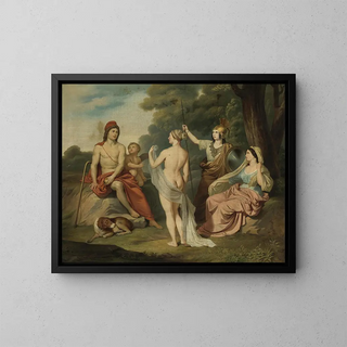 Le Jugement de Paris - Jacques Louis David — inramlat konstverk på väggen