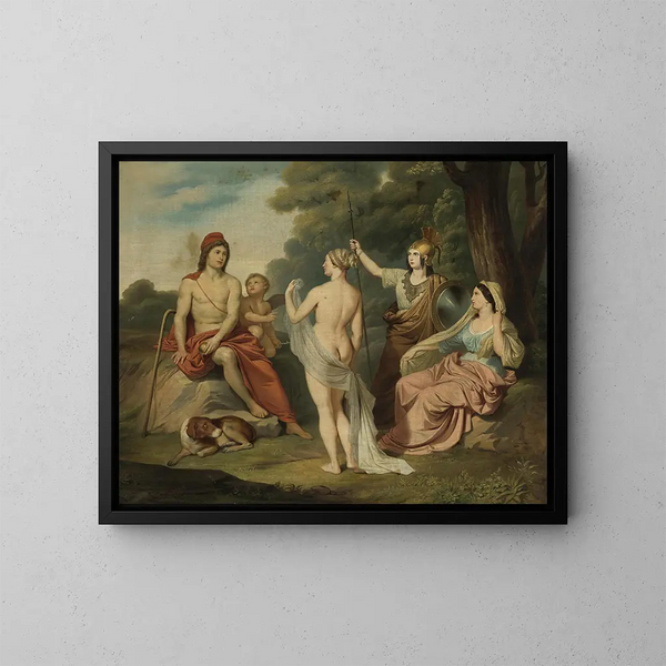Le Jugement de Paris - Jacques Louis David — inramlat konstverk på väggen
