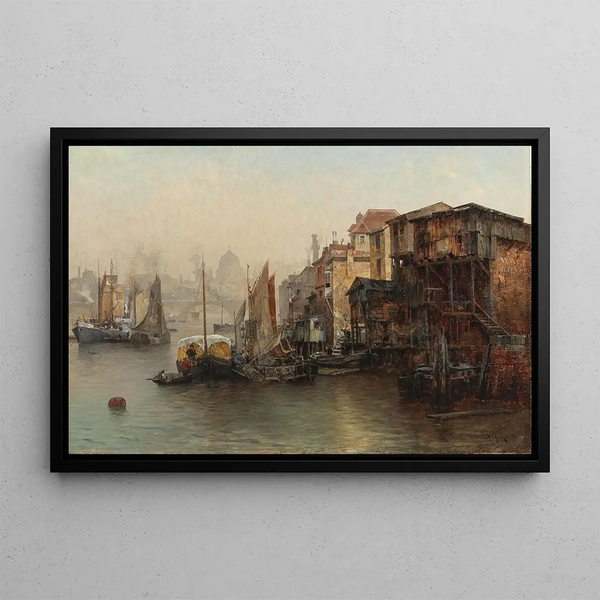 Jacques Matthias Schenker - A View of the Thames in the Background St Pauls Cathedral.webp