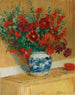 Bouquet de fleurs au vase bleu - Jacques-Émile Blanche — vy av konstverket