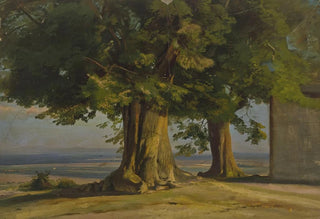 Jakob Becker - Alte Bume und Ausblick auf weite Ebene.webp