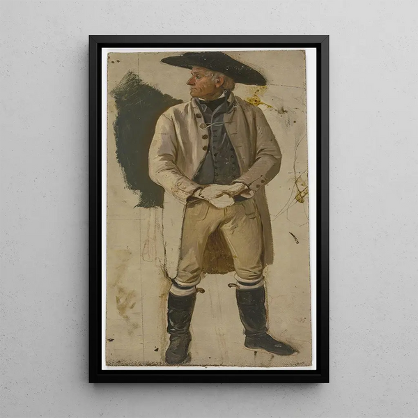 Jakob Becker - Bauer mit groem Hut weier Jacke Stulpenstiefeln.webp