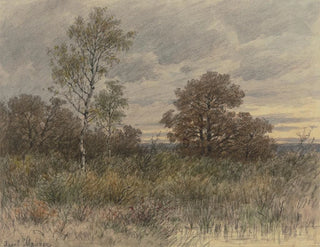 Jakob Maurer - Regenlandschaft mit in sumpfigem Terrain stehenden Eichen und Birken.webp