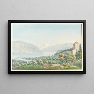 Jakob Samuel Weibel - La tour de Strttligen au Lac de Thoune.webp