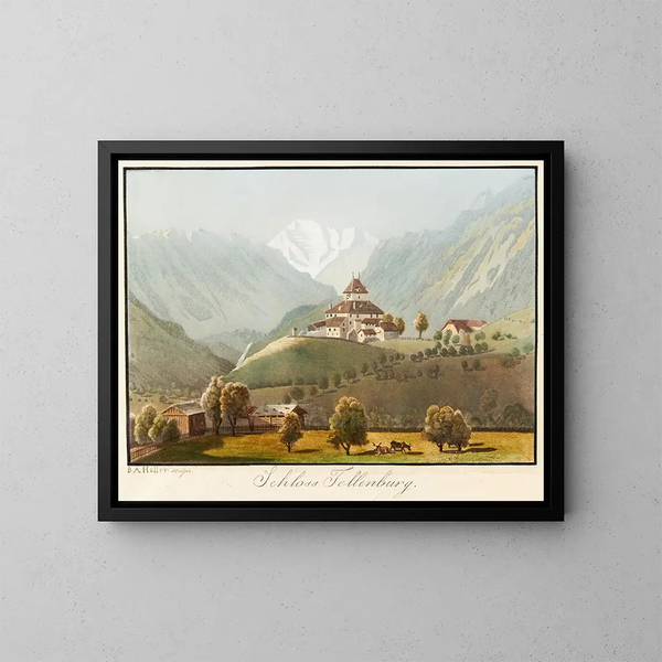 Château de Tellenburg - Jakob Samuel Weibel — inramlat konstverk på väggen