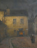 Ett hörn av en gata i Prag - Jakub Schikaneder — vy av konstverket