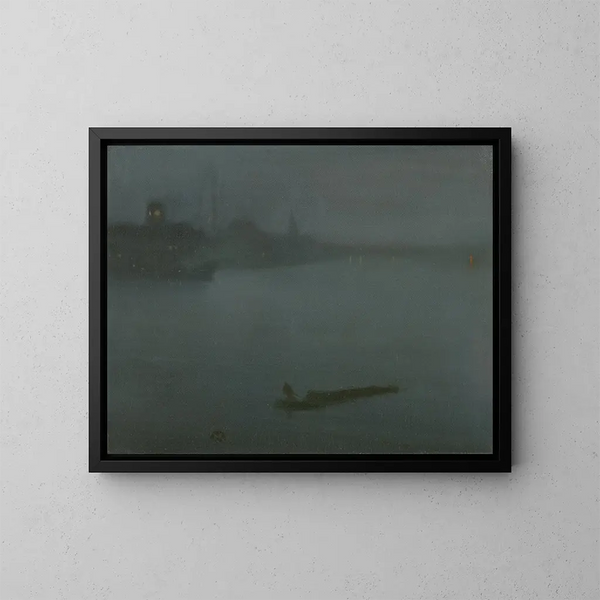 Nocturne i blått och silver - James Abbott McNeill Whistler — inramlat konstverk på väggen