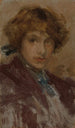 Studie av huvud och axlar av ung flicka - James Abbott McNeill Whistler — vy av konstverket