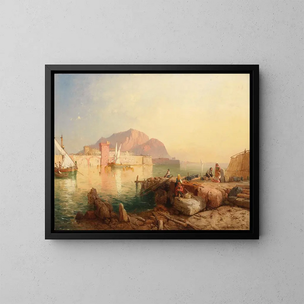 La Baie de Palerme - James Baker Pyne — inramlat konstverk på väggen