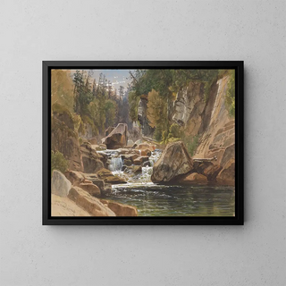 Sur l'Ausable - James David Smillie — inramlat konstverk på väggen