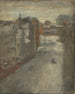 Längd: 60 cm, Höjd: 80 cm, Material: Olja på duk, Ursprung: Belgien, Konsttryck av James Ensor, L'avenue Van Iseghem sous la neige, perfekt för konstälskare och samlare. — vy av konstverket
