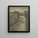 Längd: 60 cm, Höjd: 80 cm, Material: Olja på duk, Ursprung: Belgien, Konsttryck av James Ensor, L'avenue Van Iseghem sous la neige, perfekt för konstälskare och samlare. — inramlat konstverk på väggen