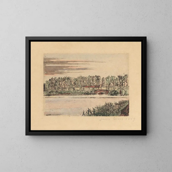 Le pont du bois à Ostende - James Ensor — inramlat konstverk på väggen