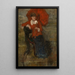 Dame au parasol rouge - James Ensor — inramlat konstverk på väggen