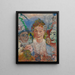 äldre dam med masker - James Ensor — inramlat konstverk på väggen