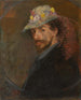 Självporträtt med blomsterhatt - James Ensor — vy av konstverket