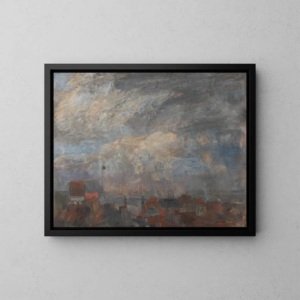 Les toits d'Ostende - James Ensor — inramlat konstverk på väggen