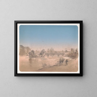James Fuller Queen - Man walking with mule on a footpath along the shore of the Schuylkill River.webp