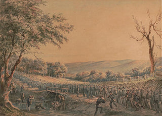 James Fuller Queen - Sketches with Co B 8th Reg Pa Ma under the officers of the old Southwark Gaurd on the road to Greencastle.webp