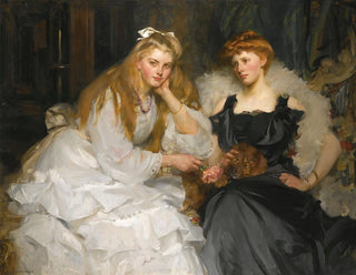 Porträtt av Lorna och Dorothy Bell, döttrar till W. Heward Bell Esq. - James Jebusa Shannon — vy av konstverket