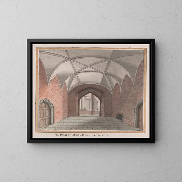 Le pavillon des portiers du château de Herstmonceux, Sussex de l'Est - James Lambert de Lewes — inramlat konstverk på väggen