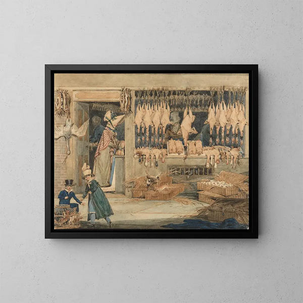Le marché aux volailles - James Pollard — inramlat konstverk på väggen