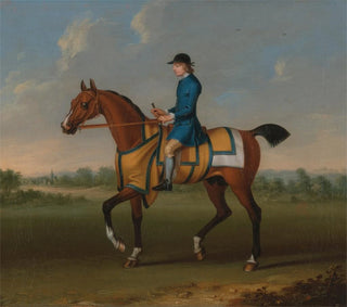 James Seymour - A Bay Racehorse with Jockey Up.webp