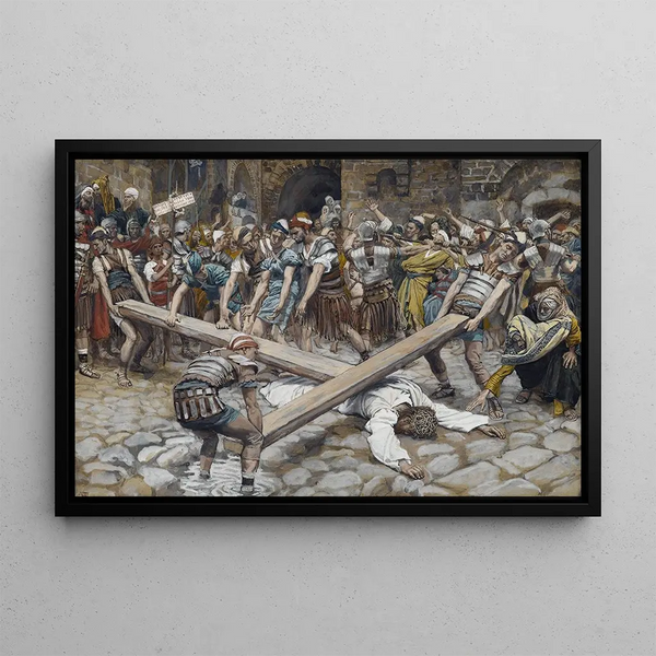 James Tissot - Simon the Cyrenian Compelled to Carry the Cross with Jesus.webp