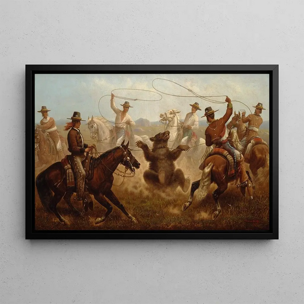 James Walker - Cowboys Roping a Bear.webp