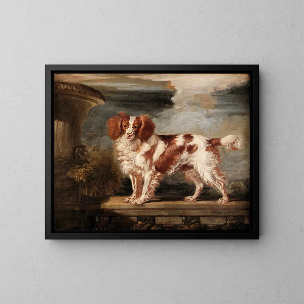 Dashs porträtt, en favoritspaniel, ägd av Lady Frances Vane-Tempest - James Ward — inramlat konstverk på väggen
