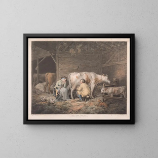 La maison des vaches - James Ward — inramlat konstverk på väggen