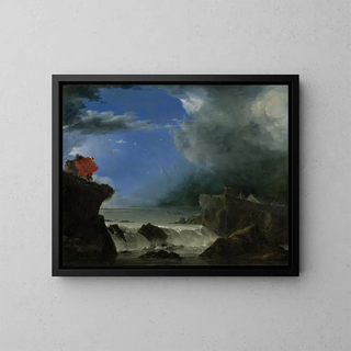 La rupture de la digue de Saint-Antoine près d'Amsterdam - Jan Asselijn — inramlat konstverk på väggen