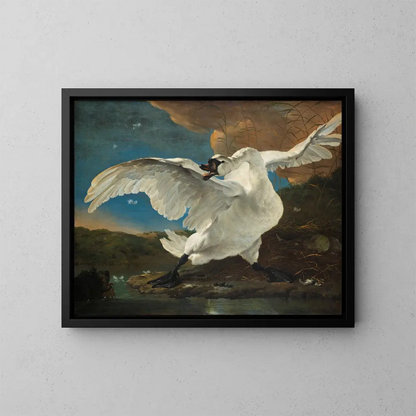 Le cygne menacé - Jan Asselijn — inramlat konstverk på väggen