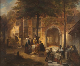 Jan August Hendrik Leys - Antwerp society in summer courtyard.webp