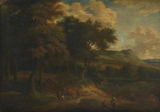 Jan Baptist Huysmans - Landscape with staffage at sunset.webp