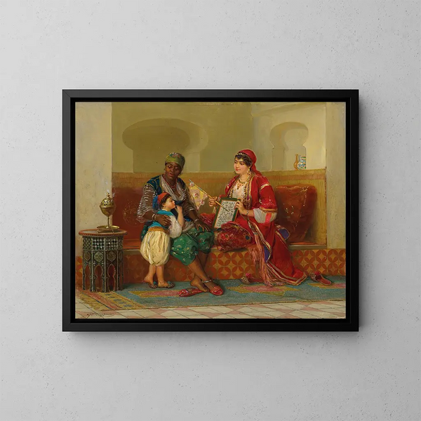 Lära sig läsa - Jan Baptist Huysmans — inramlat konstverk på väggen