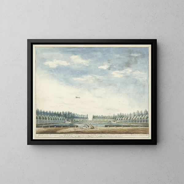 Le jardin de la maison Offem près de Noordwijk - Jan Baptist van Eeckhout — inramlat konstverk på väggen
