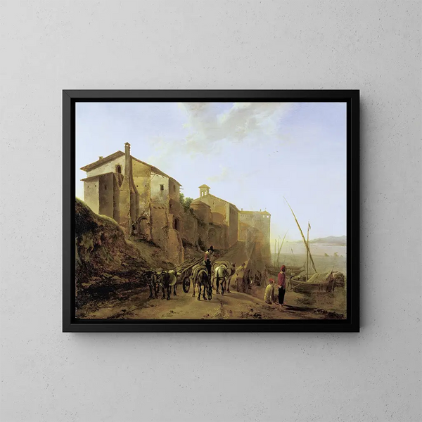 Vue de la Ripa Grande à Rome - Jan Both — inramlat konstverk på väggen