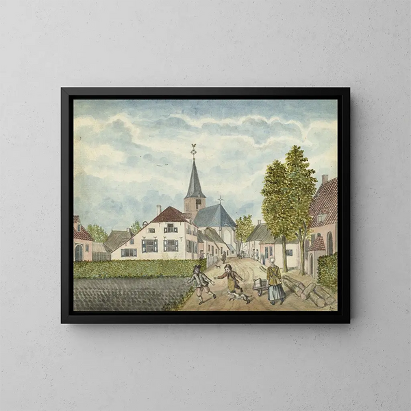 Le village de Wehl en Cleefsland - Jan Brandes — inramlat konstverk på väggen