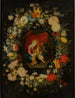 Jungfru Maria med barnet, tillsammans med heliga Anna och helige Johannes Döparen, omgiven av en blomsterkrans - Jan Brueghel den yngre — vy av konstverket