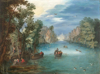 Jan Brueghel the Younger - Paysage fluvial anim de personnages.webp