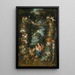 La Vierge et l'Enfant avec le petit Saint Jean-Baptiste entourés de guirlandes et festons de fruits et fleurs - Jan Brueghel le Jeune — inramlat konstverk på väggen