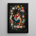 La Vierge et l'Enfant avec le petit Saint Jean-Baptiste entourés d'une guirlande de fleurs - Jan Brueghel le Jeune — inramlat konstverk på väggen
