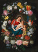 La Vierge et l'Enfant avec le petit Saint Jean-Baptiste entourés d'une guirlande de fleurs - Jan Brueghel le Jeune — vy av konstverket
