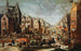 vinterlandskap med hästdragna vagnar - Jan Carel van Eyck — vy av konstverket