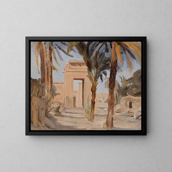 Entré till Karnak-templet under resan i Egypten - Jan Cybis — inramlat konstverk på väggen